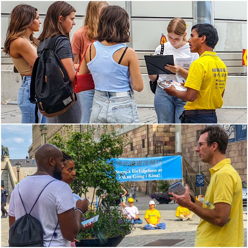 Image for article Stockholm, Suède : « Vous devriez pratiquer le Falun Dafa, car les pratiquants sont toujours pacifiques et calmes », dit la police
