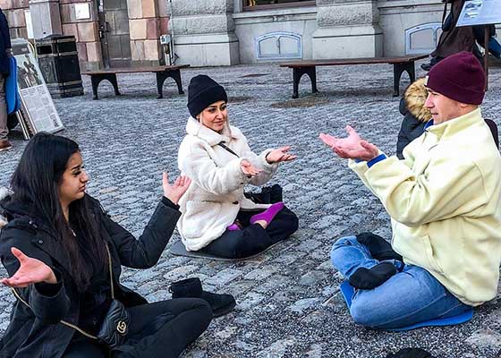 Image for article Stockholm, Suède : Les gens remercient les pratiquants de dénoncer la persécution du Falun Dafa par le régime du PCC