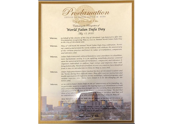 Image for article Ohio : Le maire de Cleveland proclame la Journée du Falun Dafa