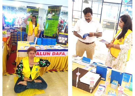 Image for article Chennai, Inde : Des personnes s’informent sur le Falun Dafa lors d’un événement organisé pendant un week-end