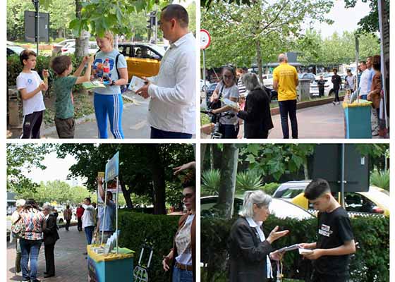 Image for article Bucarest, Roumanie : Le public ressent l’énergie positive lors de la présentation des exercices de Falun Dafa