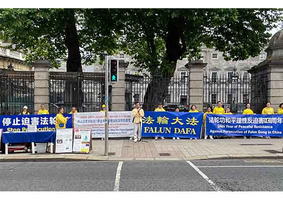 Image for article Dublin, Irlande : Rassemblement pour marquer la 24e année de protestation pacifique contre la persécution, les élus expriment leur soutien