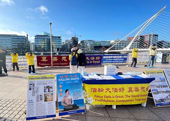 Image for article Dublin, Irlande : Les pratiquants révèlent la persécution du Falun Dafa lors de la Conférence européenne des présidents de Parlement