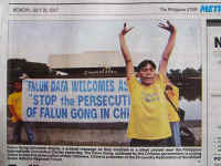 Image for article Philippine, Manille : Les Pratiquants manifestent contre la persécution du PCC près du site de la conférence de l' ASEAN ( Photo )