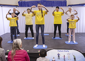 Image for article Plus de 200 personnes voulaient apprendre le Falun Gong au plus grand Salon de la santé de Suède