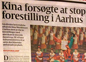 Image for article Un journal danois : La Chine a essayé d'arrêter le spectacle de Shen Yun à Aarhus