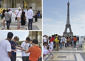 Image for article Devant la Tour Eiffel des voix appellent à mettre fin à la persécution du Falun Gong 