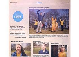 Image for article Un journal allemand fait un reportage sur un groupe qui pratique le Falun Gong dans un parc