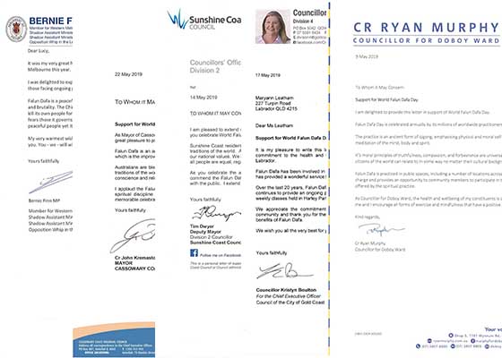 Image for article Australie : Les élus envoient des lettres de félicitations à l'occasion de la Journée mondiale du Falun Dafa