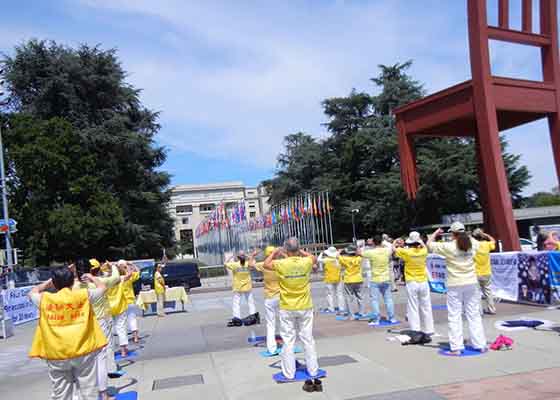 Image for article Vingt ans de résistance à la persécution : Les pratiquants de Falun Gong de Suisse se rassemblent devant les Nations Unies