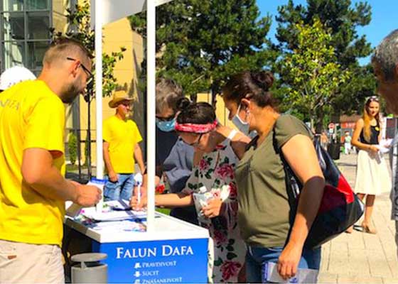 Image for article Slovaquie : Présenter le Falun Dafa et recueillir des signatures dans la ville de Sala