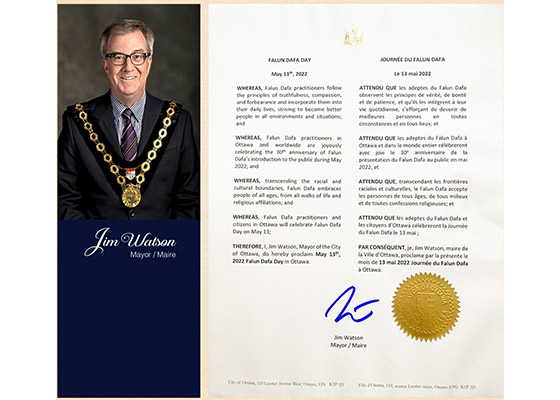 Image for article Ottawa, Canada : Le maire proclame la Journée du Falun Dafa, un député envoie une lettre de soutien