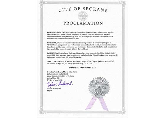 Image for article État de Washington : Le maire de Spokane proclame la Journée du Falun Dafa
