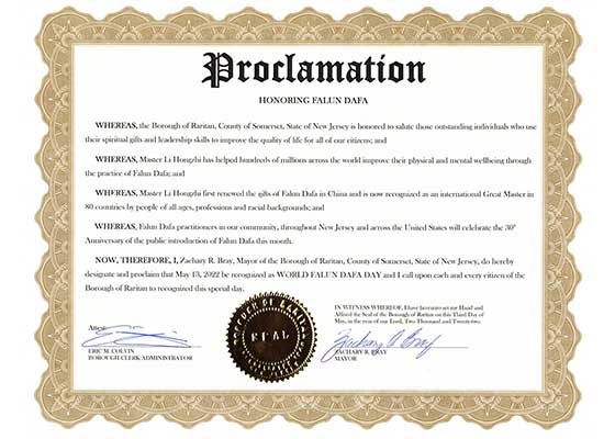 Image for article New Jersey : Douze villes proclament la Journée du Falun Dafa