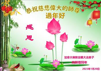 Image for article Les pratiquants de Falun Dafa du Canada souhaitent respectueusement au vénérable Maître Li Hongzhi un bon Nouvel An chinois !