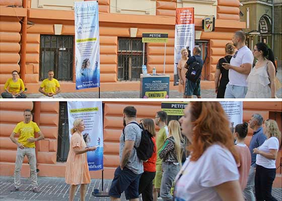 Image for article Brașov, Roumanie : Les gens manifestent leur soutien au Falun Dafa et à la fin de la persécution en Chine