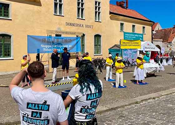 Image for article Visby, Suède : Les pratiquants de Falun Gong sensibilisent l’opinion et reçoivent du soutien pendant la semaine du forum politique