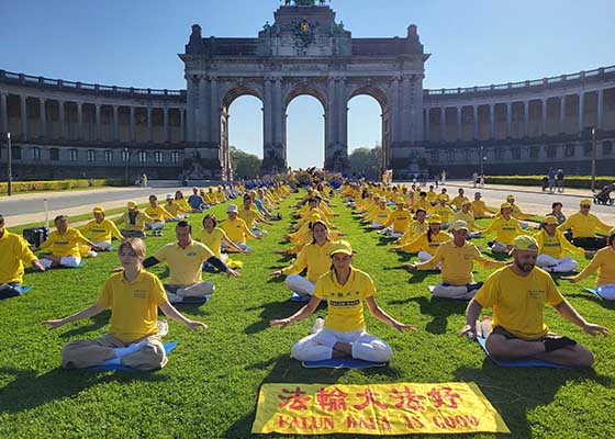 Image for article Bruxelles, Belgique : Journée internationale de la paix, la population est informée sur le Falun Gong et la persécution du PCC