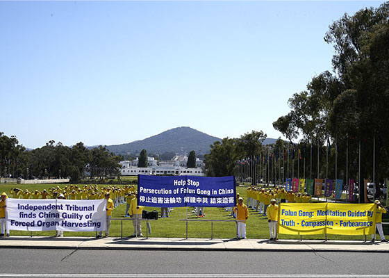 Image for article Canberra, Australie : Les pratiquants de Falun Dafa organisent un rassemblement pour demander la fin des prélèvements forcés d’organes par le Parti communiste chinois