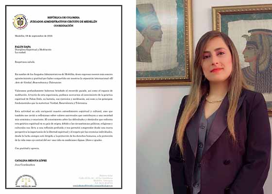 Image for article Colombie : Les juges de Medellín impressionnés par l’exposition L’Art de Zhen Shan Ren