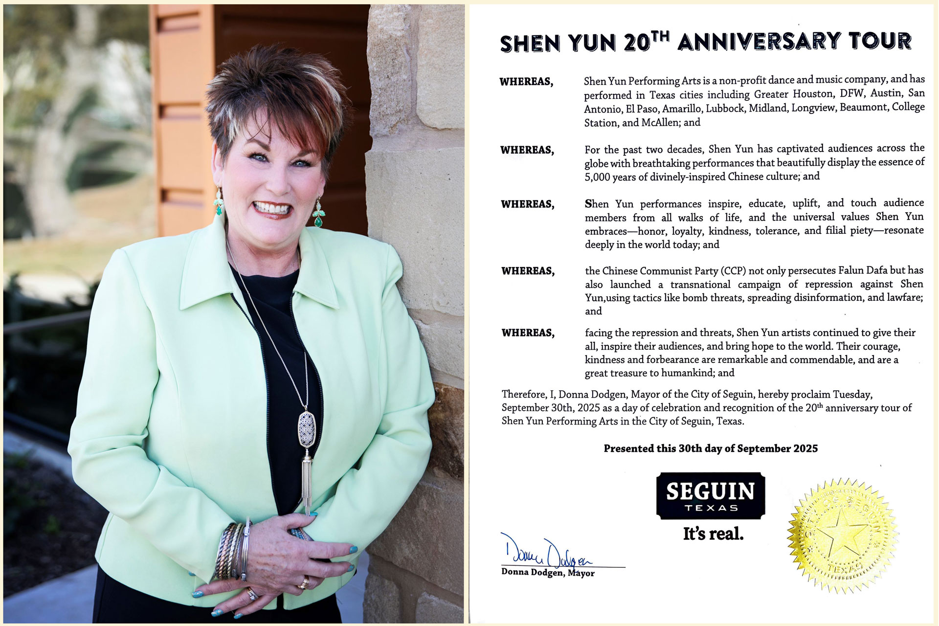Image for article Texas : Le maire de Seguin publie une proclamation en l’honneur de Shen Yun
