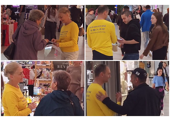 Image for article Lors d’une activité en Roumanie, des personnes condamnent la persécution du Falun Dafa