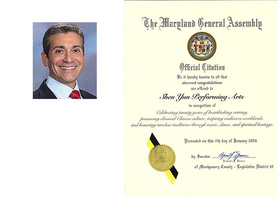 Image for article Le sénateur de l’État du Maryland publie une déclaration félicitant Shen Yun Performing Arts