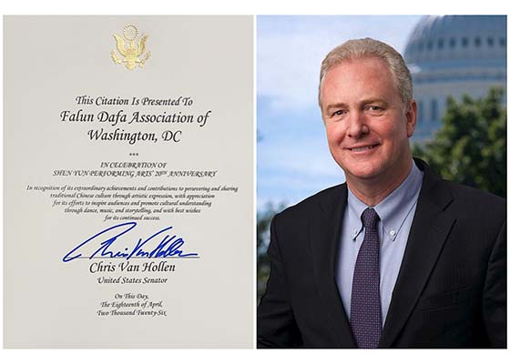 Image for article Un sénateur américain publie une proclamation célébrant le 20<sup>e</sup> anniversaire de Shen Yun Performing Arts