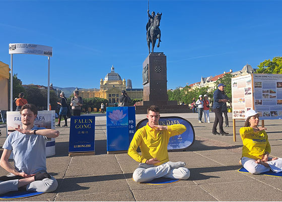Image for article Des habitants de la Croatie découvrent le Falun Gong lors d’un rassemblement de pratiquants commémorant l’Appel du 25 avril