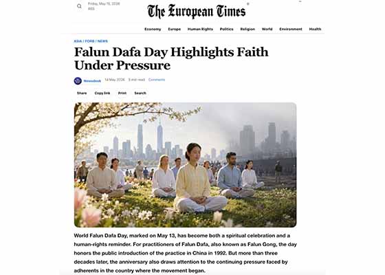 Image for article <i>The European Times</i> : Les pratiquants de Falun Dafa persévèrent malgré la pression